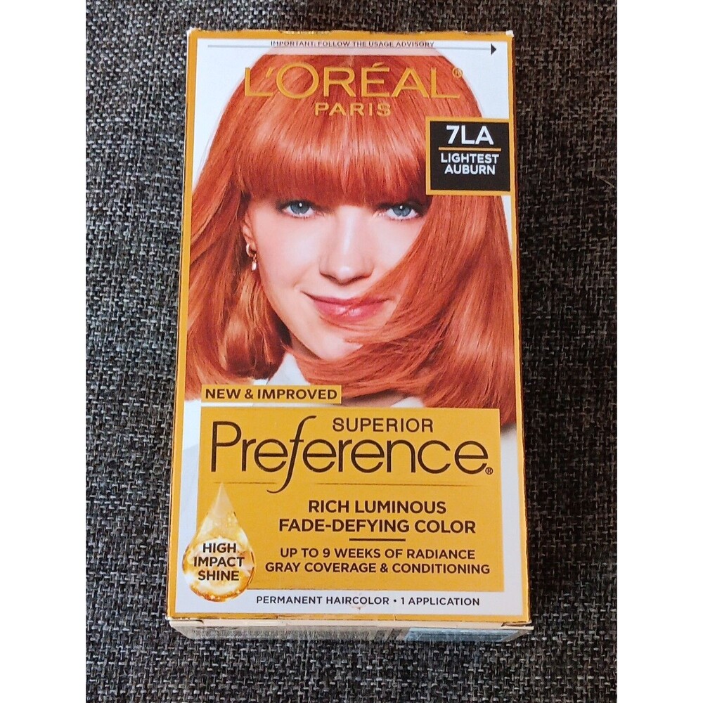 LOréal Paris Superior Preference Permanent Hair Color 7LA Lightest Auburn Sealed